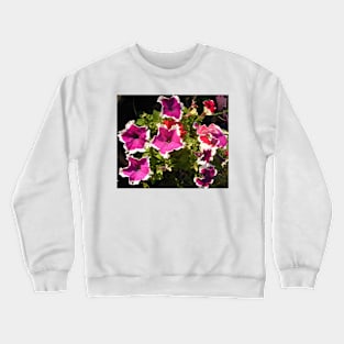 Colorful Petunia Flower Pattern Crewneck Sweatshirt